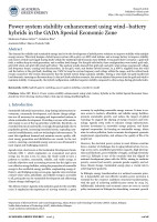 Power system stability enhancement using wind–battery hybrids in the GADA Special Economic Zone